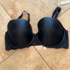 Victoria's Secret Body By Victoria Black Lace Perfect Coverage T-Shirt Bra 42DD